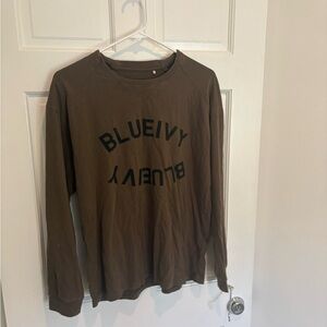Bluivy Men’s Long Sleeve Logo Tee in Brown